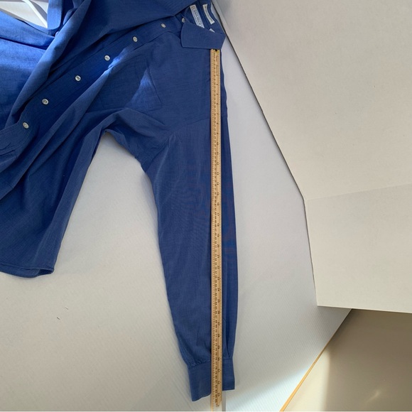 Classic Blue Dress Shirt for Men Jules Pilch Size 17-33 - Picture 7 of 10